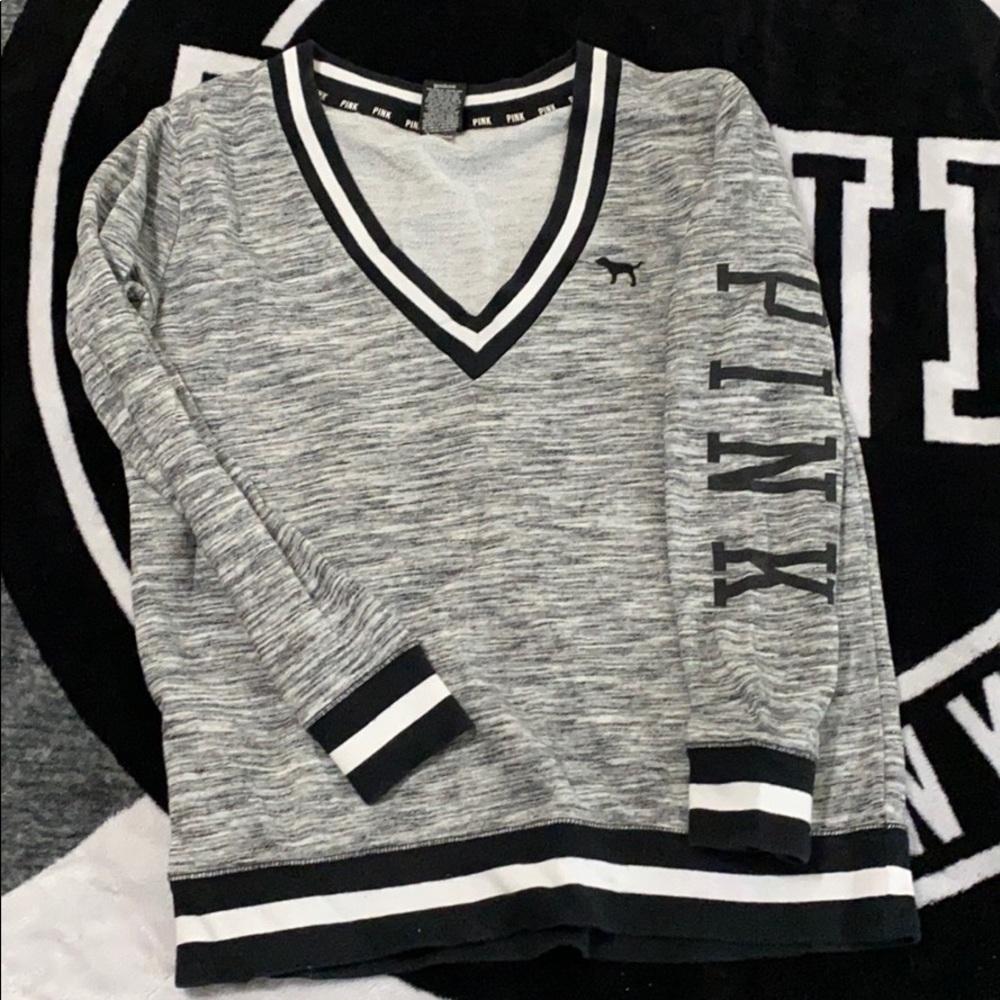 Pink VS | Gray marble sweater